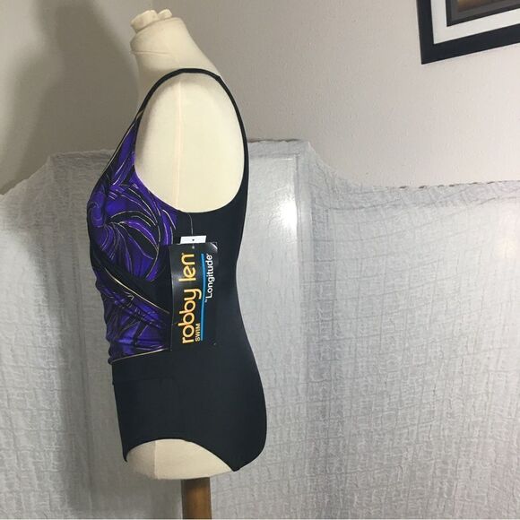 Robby Len NWT Wrap One Piece Swimsuit Size Size 8 - Picture 3 of 10